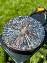 The "Medicine Wheel Equalizer”- 6 lb Radionics/Orgone Charging Plate, Tensor Ringx2, for food, water, plants, crystals, electronics, etc