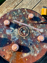 The "Medicine Wheel Equalizer”- 6 lb Radionics/Orgone Charging Plate, Tensor Ringx2, for food, water, plants, crystals, electronics, etc