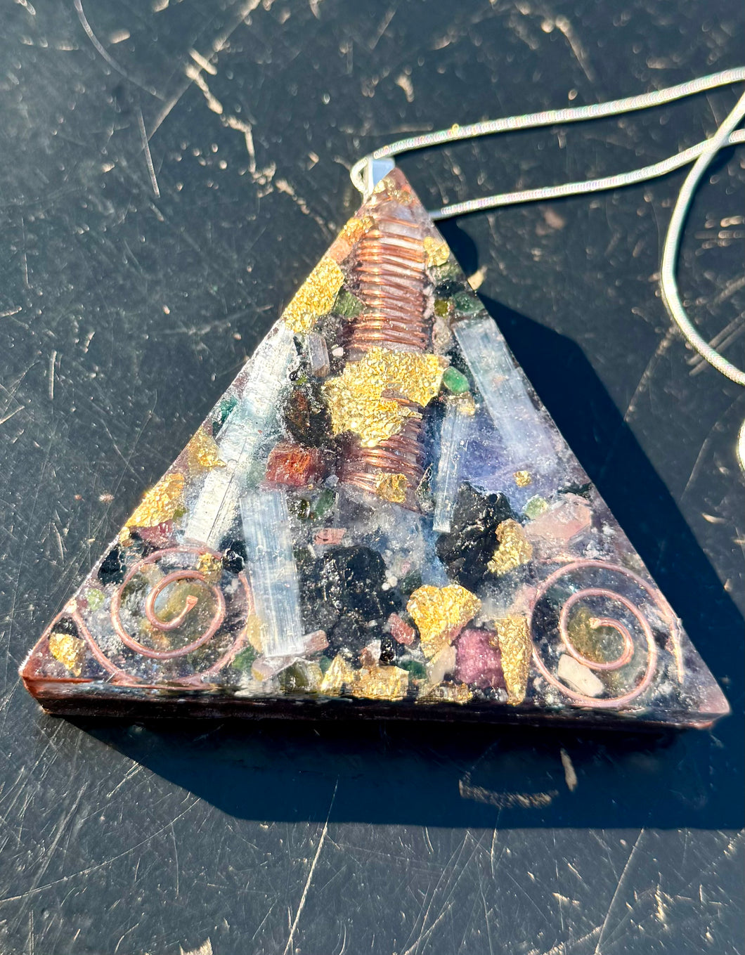 The “Large Equilateral” Orgone Amulet (3.5”x 3.5”, 3.5 oz.)- Max Aura Protection