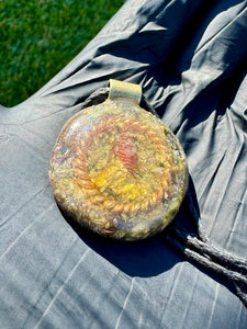 The “Tensor Ring Sun Disc” Orgone Amulet - Aura Protection