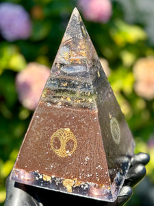 The “Sleek Tensor Ring Nubian Chakra” Orgone Pyramid