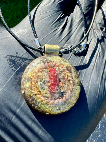 The “Tensor Ring Sun Disc” Orgone Amulet - Aura Protection