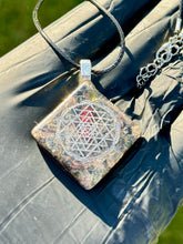 The “Quadrangle” Orgone Amulet- Auric Field Protection- 18k gold grid