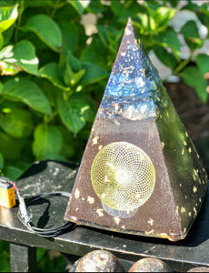 The “Russian” - Radionics Orgone Pyramid- 12” height, 12 lbs, 7” base, 15 or 30K Hz pulse, Tensor Ring