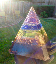 The "Nubian Chakra" 8-sided Orgone Pyramid - (6x6” base - 7” height)