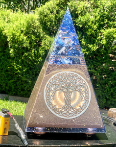The “Russian” - Radionics Orgone Pyramid- 12” height, 12 lbs, 7” base, 15 or 30K Hz pulse, Tensor Ring
