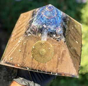 The "XL Jumbo Giza" Orgone Pyramid (8x8x8 inch base   • 7.5" height  • 5 lbs) - Potent Home Foundational Device
