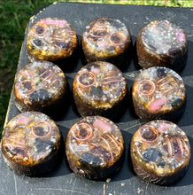9-pack of "Microcosmic TowerBusters" -Coiled Super Seven Amethyst, Petalite, Lepidolite, Kyanite, Garnet, Selenite, Tourmalines, Quartz Sand + MMSSO matrix