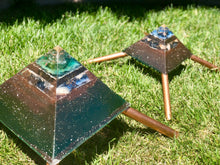 The "XL Jumbo Mini-Chembuster" - 8x8" base, double coated; copper Earth Pipes for grounding- Sky ionizer