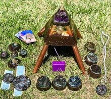 The “Family Pack Plus” -8 sided Nubian Chakra Mini-Chembuster Tensor Ring Equalizer, 6 Towerbusters, Appliance Shields, Amulet, 6 freebies ($200 in savings)