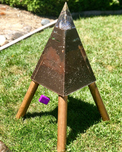 The “Russian Equalizer” - Pulsed Chembuster ⚡️- 60 lbs, 34.5” height, 12x12” base-  Radionics Orgone Pyramid w/ 2’ long & 2” wide Earth Pipes for grounding