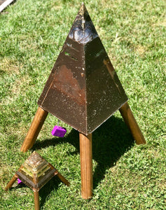 The “Russian Equalizer” - Pulsed Chembuster ⚡️- 60 lbs, 34.5” height, 12x12” base-  Radionics Orgone Pyramid w/ 2’ long & 2” wide Earth Pipes for grounding